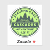 Sticker Stevens Pass, cascades range Washington randonnée  (Feuille)