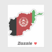 Sticker Stick Afghanistan Flag In Country Map (Feuille)