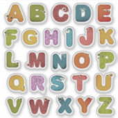 Sticker Stick Alphabet A À Z Sur Lettres (Devant)