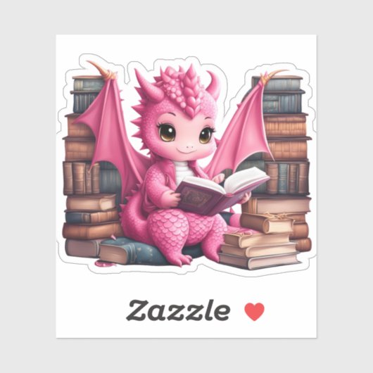 Sticker Stick de lecture Dragon Rose (Feuille)