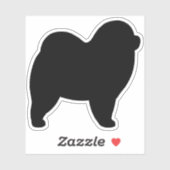 Sticker Stick en silhouette de chien chow chow rough (Feuille)