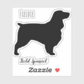 Sticker Stick en silhouette de chien espagnol de champ Fie (Feuille)