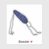 Sticker Stick Figure pratique du yoga vers le bas (Feuille)