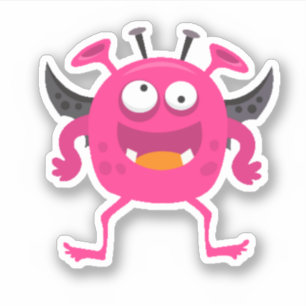 Sticker Stick Halloween petit monstre rose mignon