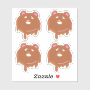 Sticker Stick personnalisé mignon Ours en peluche Pink Don