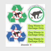 Sticker Stick Poop Set Recycle Garbage (Feuille)