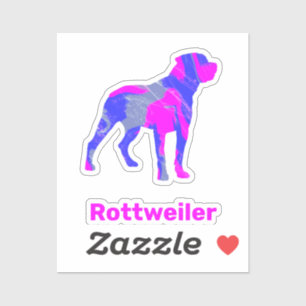 Sticker Stick rose chaud et bleu pour chien Rottweiler