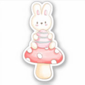 Sticker Stick Vinyl Oeuf De Pâques Cute Bunny (Devant)
