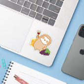 Sticker Stick Vinyl Vin Cute et Fromage (Ordinateur portable avec iPhone)