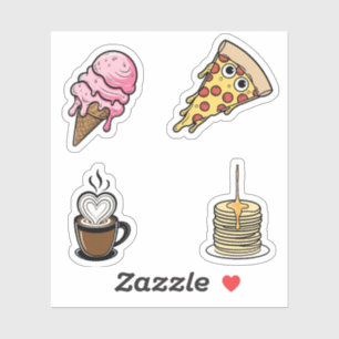Sticker Sticker, Pizza, Glace, Café