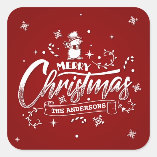 Sticker Sticker Snowman personnalisé simple (Devant)