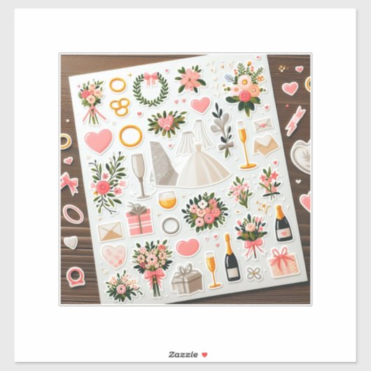 Sticker "Stickers Mariage Romantique" (Feuille)