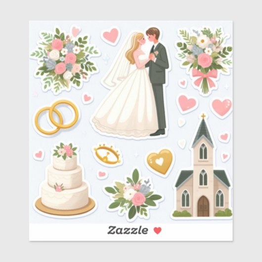 Sticker "Stickers Mariage Romantique" (Feuille)