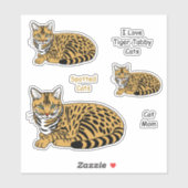 Sticker Sticket de chats Tabby Tiger orange (Feuille)