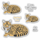 Sticker Sticket de chats Tabby Tiger orange (Devant)