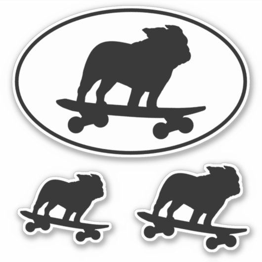 Sticker Sticking pour chiens de roulette de skateboard Sil (Devant)