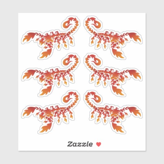 Sticker Sticking Scorpion Flames (Feuille)