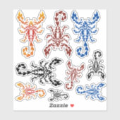 Sticker Sticking Scorpion Flames (Feuille)