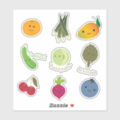 Sticker Sticking Set Frutis & Vegetables Cute Kawaii (Feuille)
