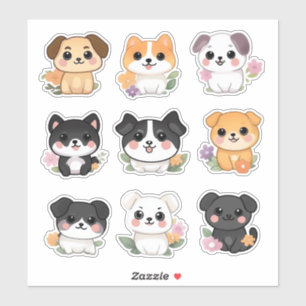 Sticker Sticking-set pour chien floral Cute Kawaii