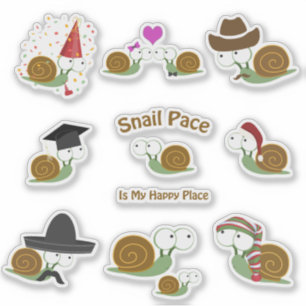 Sticker Sticking Snails Cartoon Cute et drôle