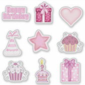 Sticker Stickset Anniversaire Rose (Devant)