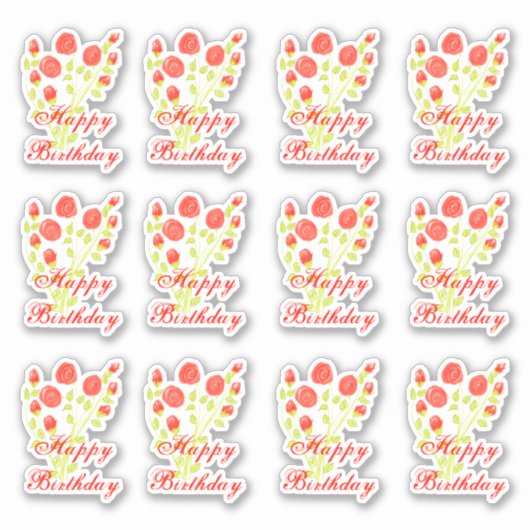 Sticker Sticky Floral Orange Rouge (Devant)