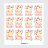 Sticker Sticky Floral Orange Rouge (Feuille)