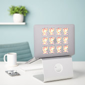 Sticker Sticky Floral Orange Rouge (Ordinateur portable sur le bureau)