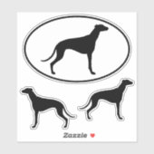 Sticker Sticleur à canine Cool Silhouettes Greyhound (Feuille)