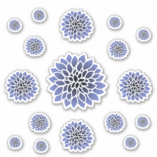 Sticker Sticleur à fleurs bleu Dahlia