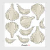 Sticker Sticleur à icônes de coupe d'ail (Feuille)