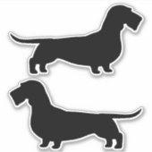 Sticker Sticleur à poils durs de silhouettes de chien Dach (Devant)