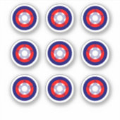 Sticker Sticleur cible ronde Pinball rouge/blanc/bleu "éto (Devant)