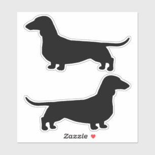 Sticker Sticleur Dachshund Silhouettes Wiener Chien Vinyl