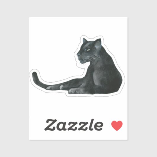 Sticker Sticleur d'aquarelle de la Panthère noire (Feuille)