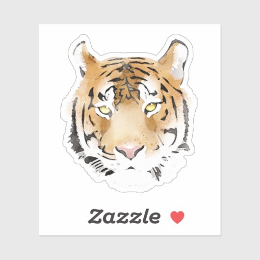 Sticker Sticleur d'aquarelle Tiger Head (Feuille)