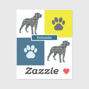 Sticker Sticleur de grille Y&B Rottweiler Chien & Paw