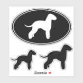 Sticker Sticleur de silhouettes de chien de Bedlington Ter (Feuille)