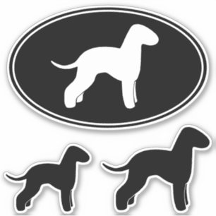 Sticker Sticleur de silhouettes de chien de Bedlington Ter