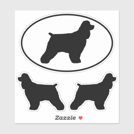 Sticker Sticleur de vinyle Cocker Spaniel Dog Silhouettes (Feuille)