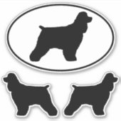 Sticker Sticleur de vinyle Cocker Spaniel Dog Silhouettes (Devant)