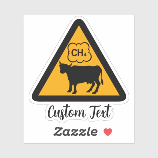Sticker Sticleur d'icône de méthane de vache (Feuille)