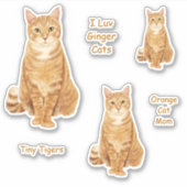 Sticker Sticleur en chat Tabby orange (Devant)