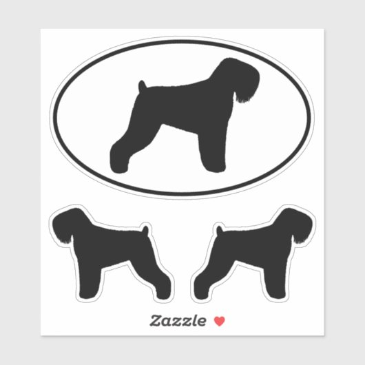 Sticker Sticleur en silhouettes de chien de Terrier russe  (Feuille)