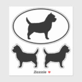 Sticker Sticleur en vinyle de Cairn Terrier Dog Silhouette (Feuille)