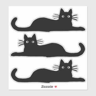 Sticker Sticleur en vinyle de chat noir cool pour le refro