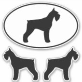 Sticker Sticleur en vinyle de chien Schnauzer géant Silhou (Devant)