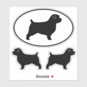 Sticker Sticleur en vinyle de Norfolk Terrier Dog Silhouet (Feuille)