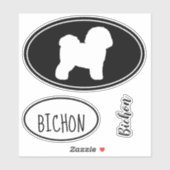 Sticker Sticleur en vinyle de silhouette de Bichon Frise (Feuille)